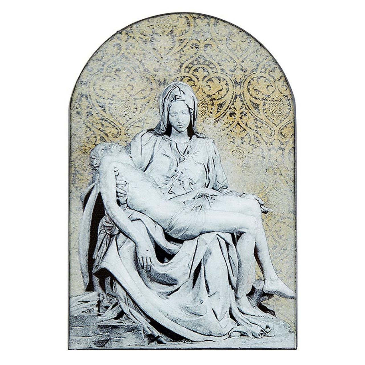 Arched Wood Plaque - Pieta Garden