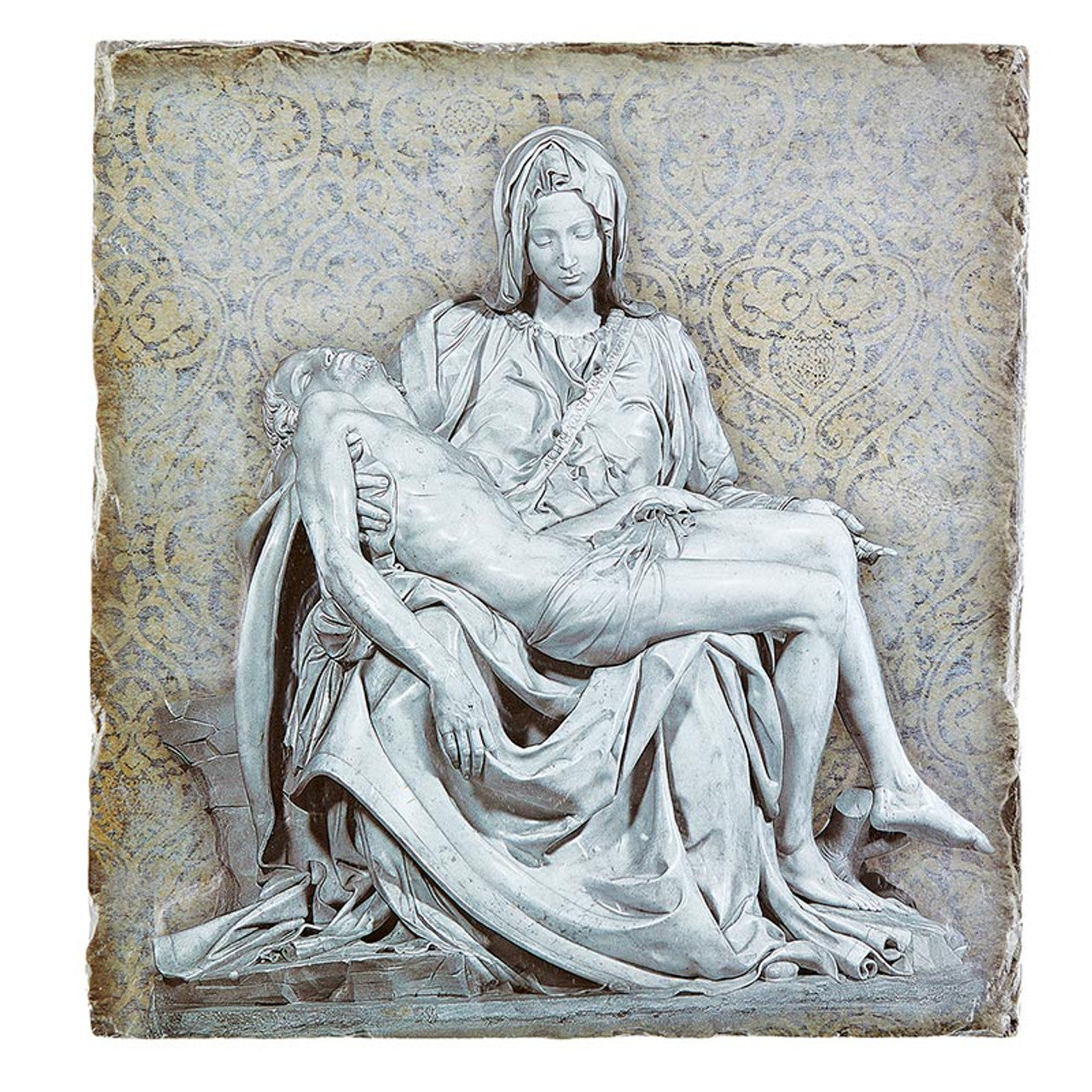 Square Tile Plaque with Stand - Pieta Garden