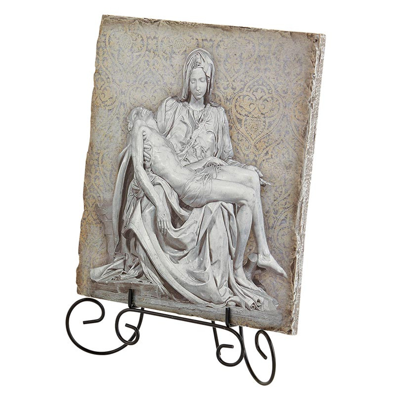 Square Tile Plaque with Stand - Pieta Garden