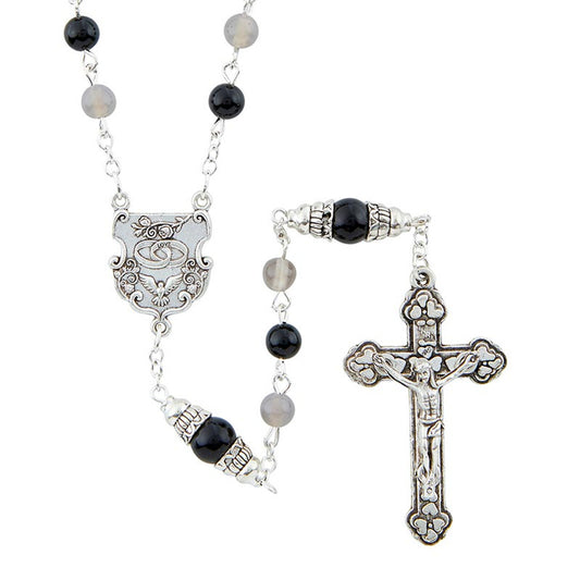 Intertwining Wedding Rosary - Onyx