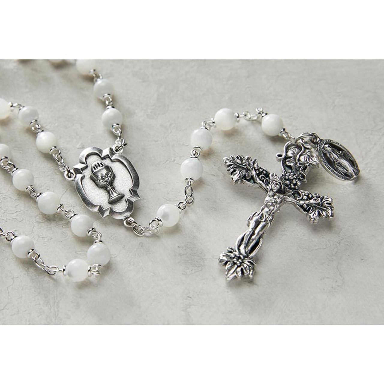 Heritage Collection First Communion Rosary - White