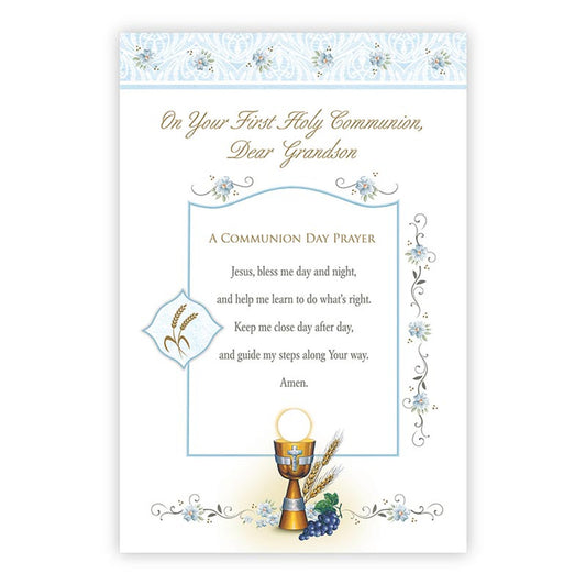 Greeting Card - On Your First Communion, Dear Grandson (N0232)