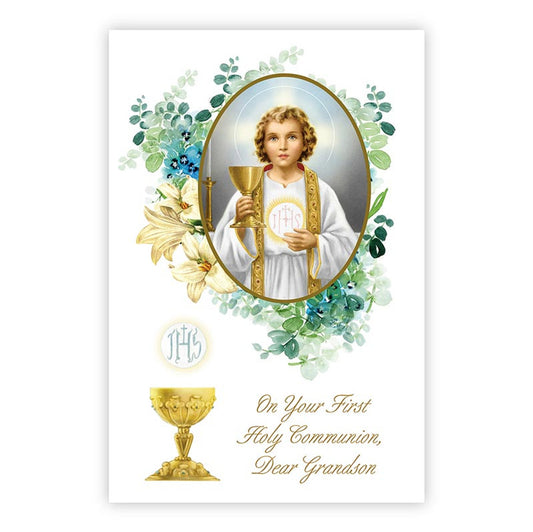 Greeting Card - On Your First Communion, Dear Grandson (N0243)