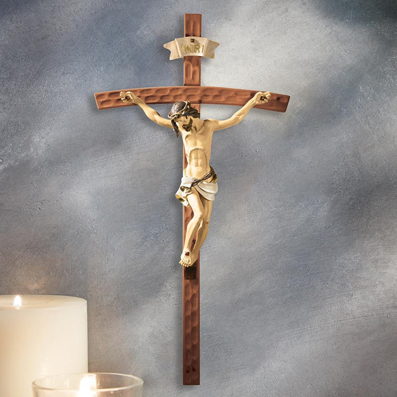 50" H Hammered Finish Crucifix