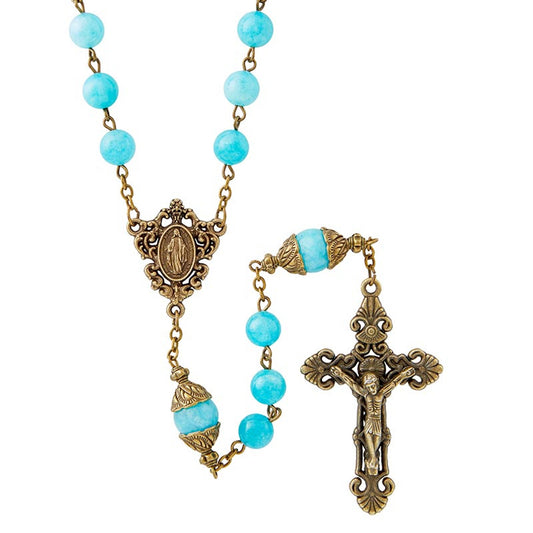 San Gimignano Collection Rosary - Aquamarine