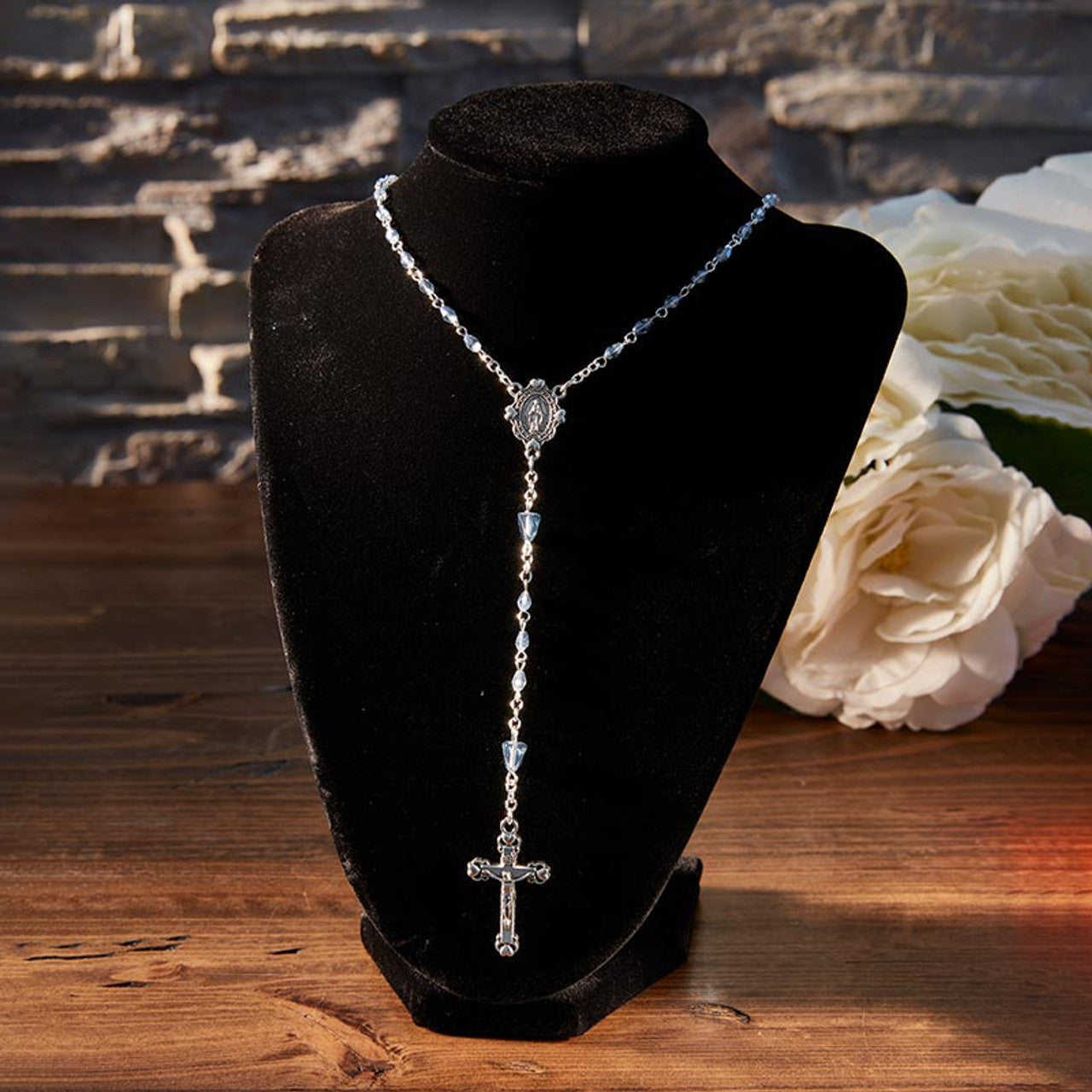 Silver Rosary Necklace