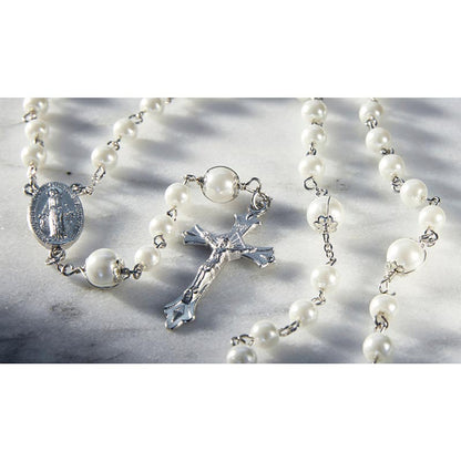 Wire Wrapped Rosary - Mother Of Pearl