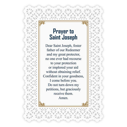 Lace Holy Card - Saint Joseph Prayer