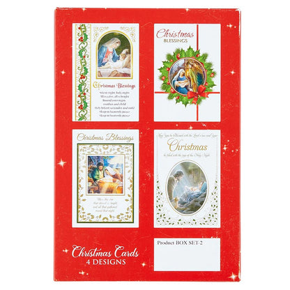 Boxed Christmas Cards - Christmas Holly (4 Asst) - 12 cards/bx