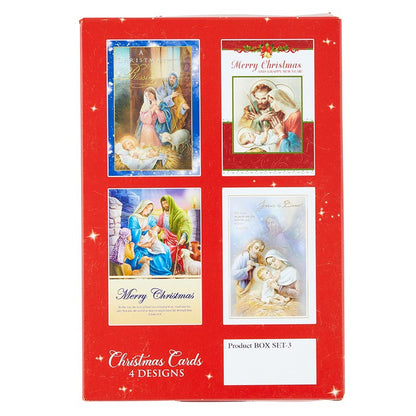 Boxed Christmas Cards - Holy Family (4 Asst) - 12 cards/bx