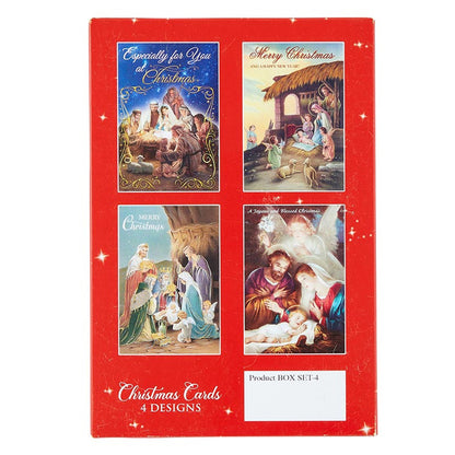 Boxed Christmas Cards - Nativity (4 Asst) - 12 cards/bx