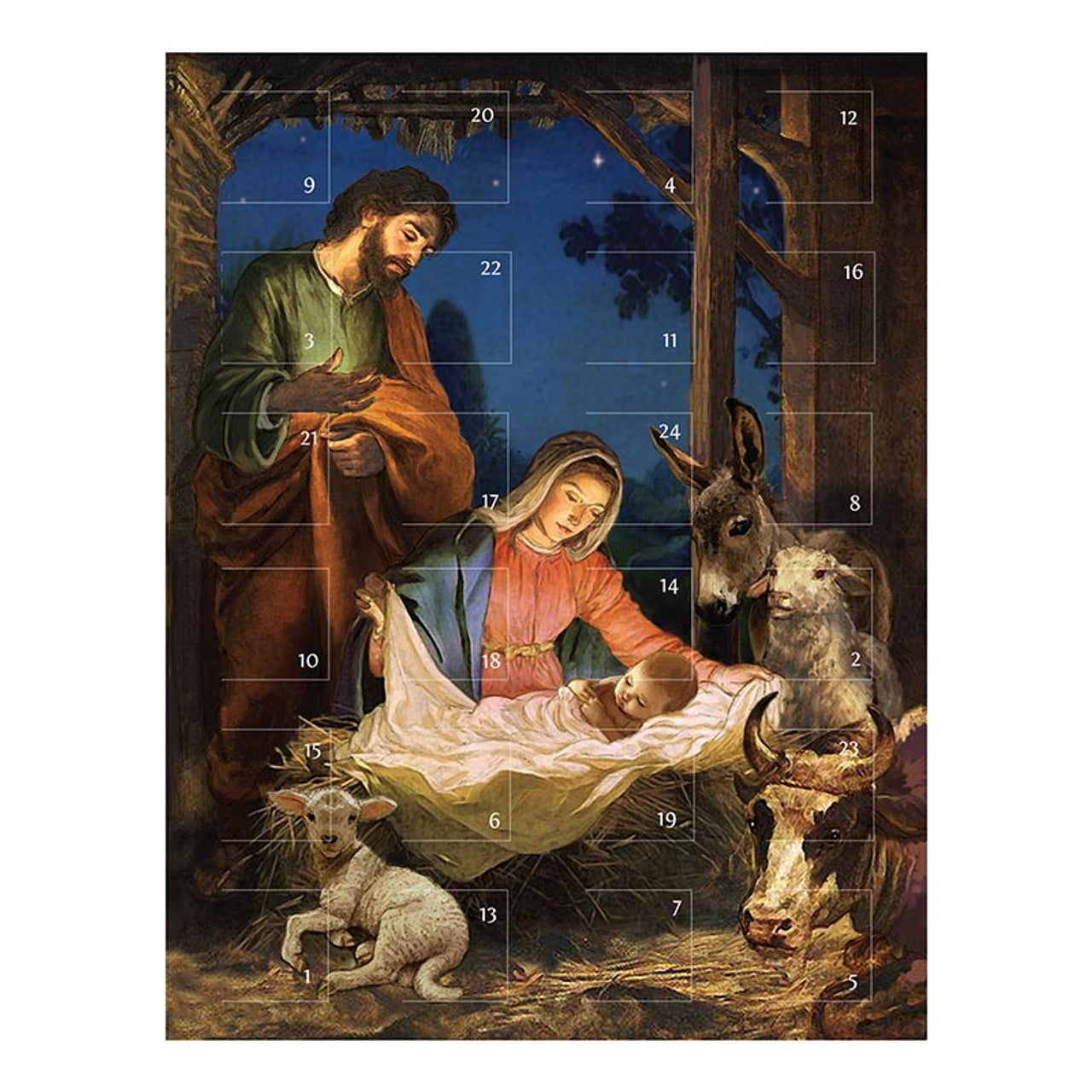 Advent Calendar Greeting Card - Come Let Us Adore Him