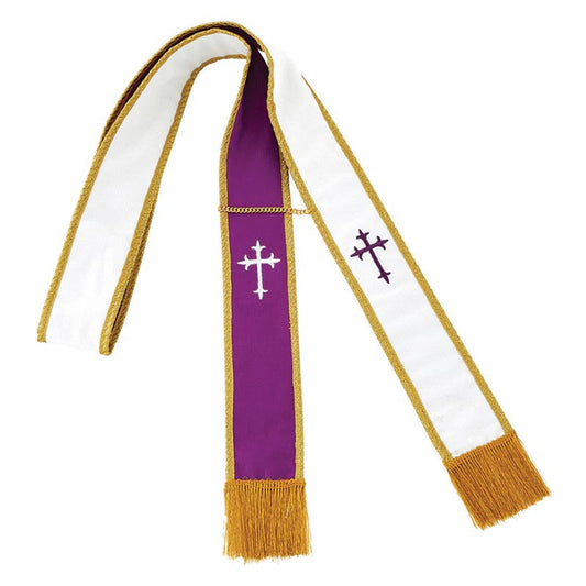 Reversible Confessional Stole - Purple/White