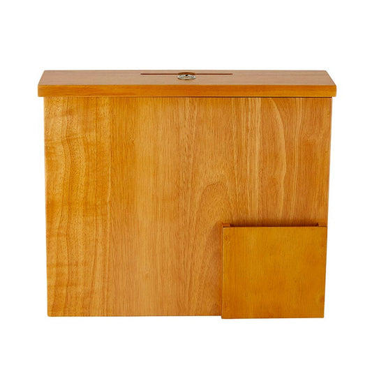 Wall Mounted Donation Box - Medium Oak