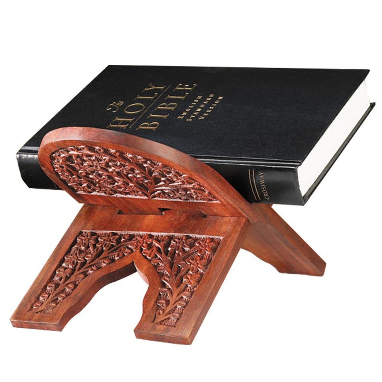 Carved Wood Bible Stand