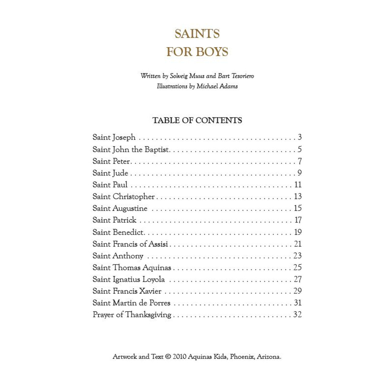 Aquinas Press Saints For Boys - 12/pk