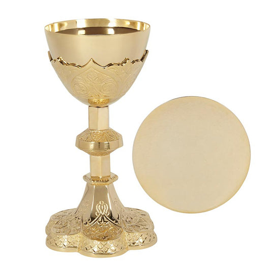 Vine Embossed Chalice and Paten Set