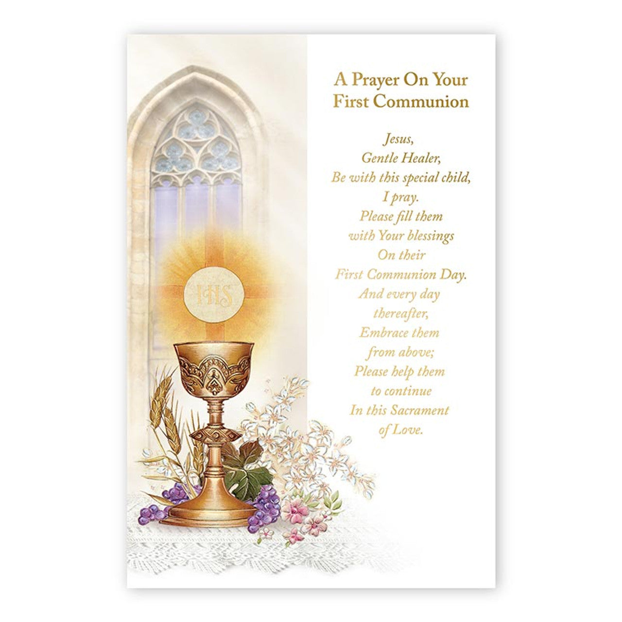 A Prayer On Your First Communion Card