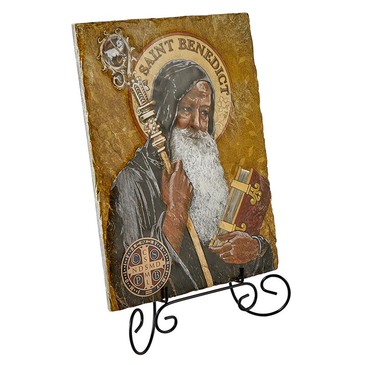 Saint Benedict Tile Plaque