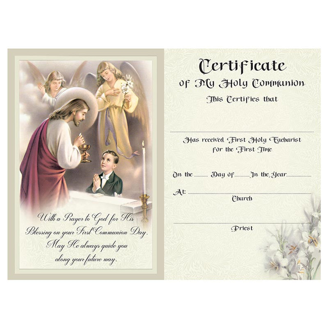 First Communion Certificard- Boy