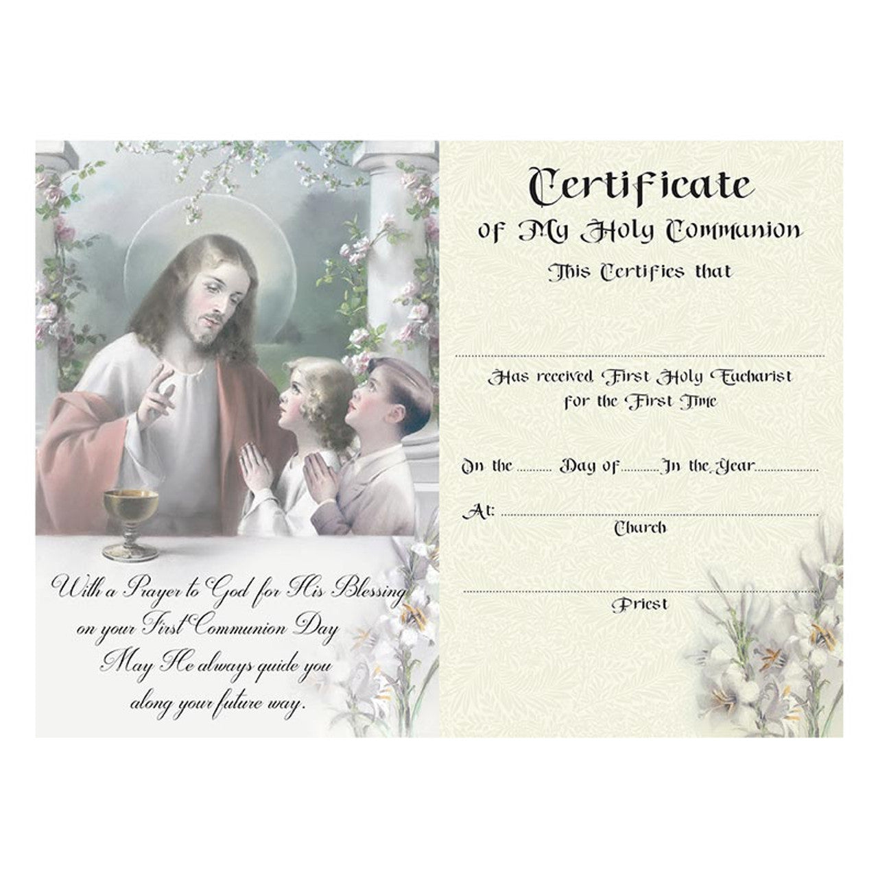 First Communion Certificard- Chalice Unisex