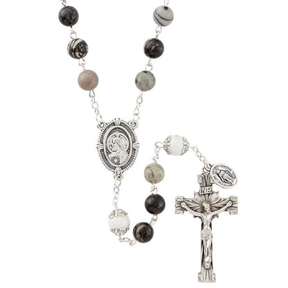 Zebra Jasper Stone Rosary