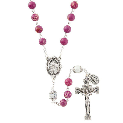 Thulite Stone Rosary