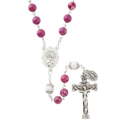 Thulite Stone Rosary