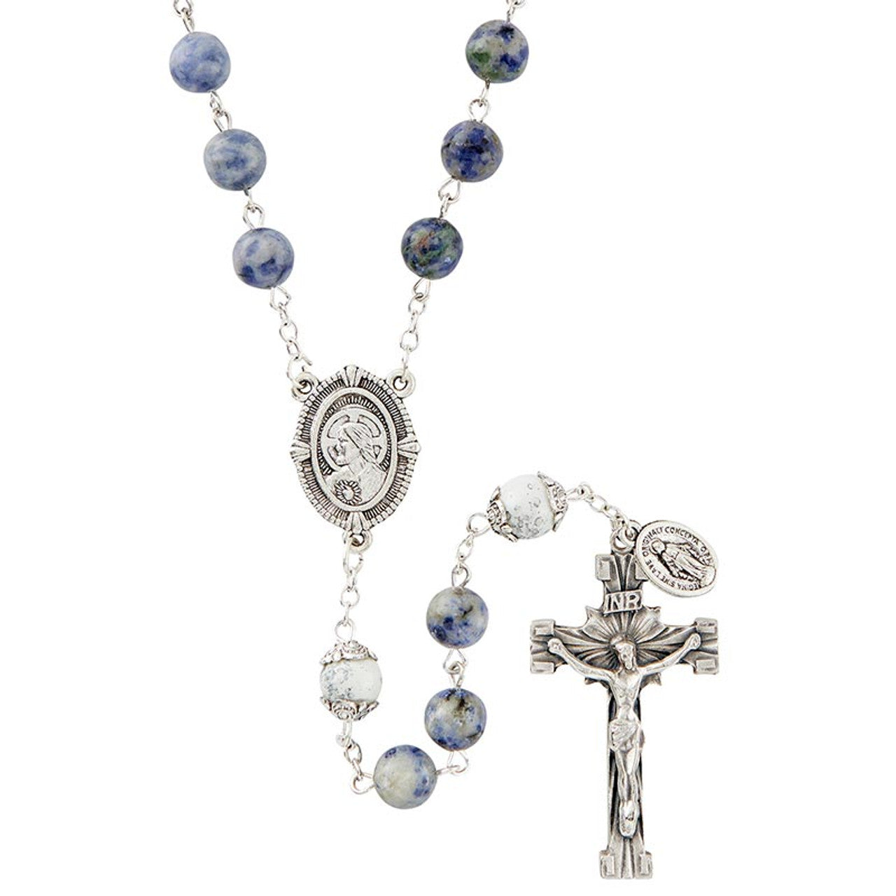 Blue Spot Stone Rosary