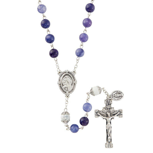 Black Dumortierite Stone Rosary