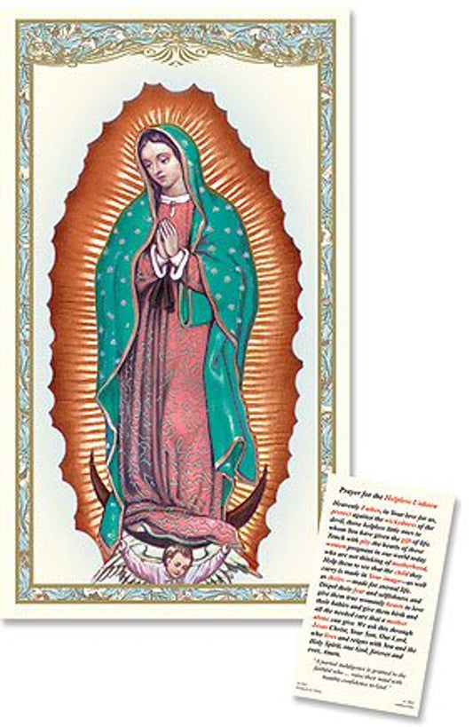 Our Lady of Guadalupe Laminated Holy Card -25/pk (PC911)