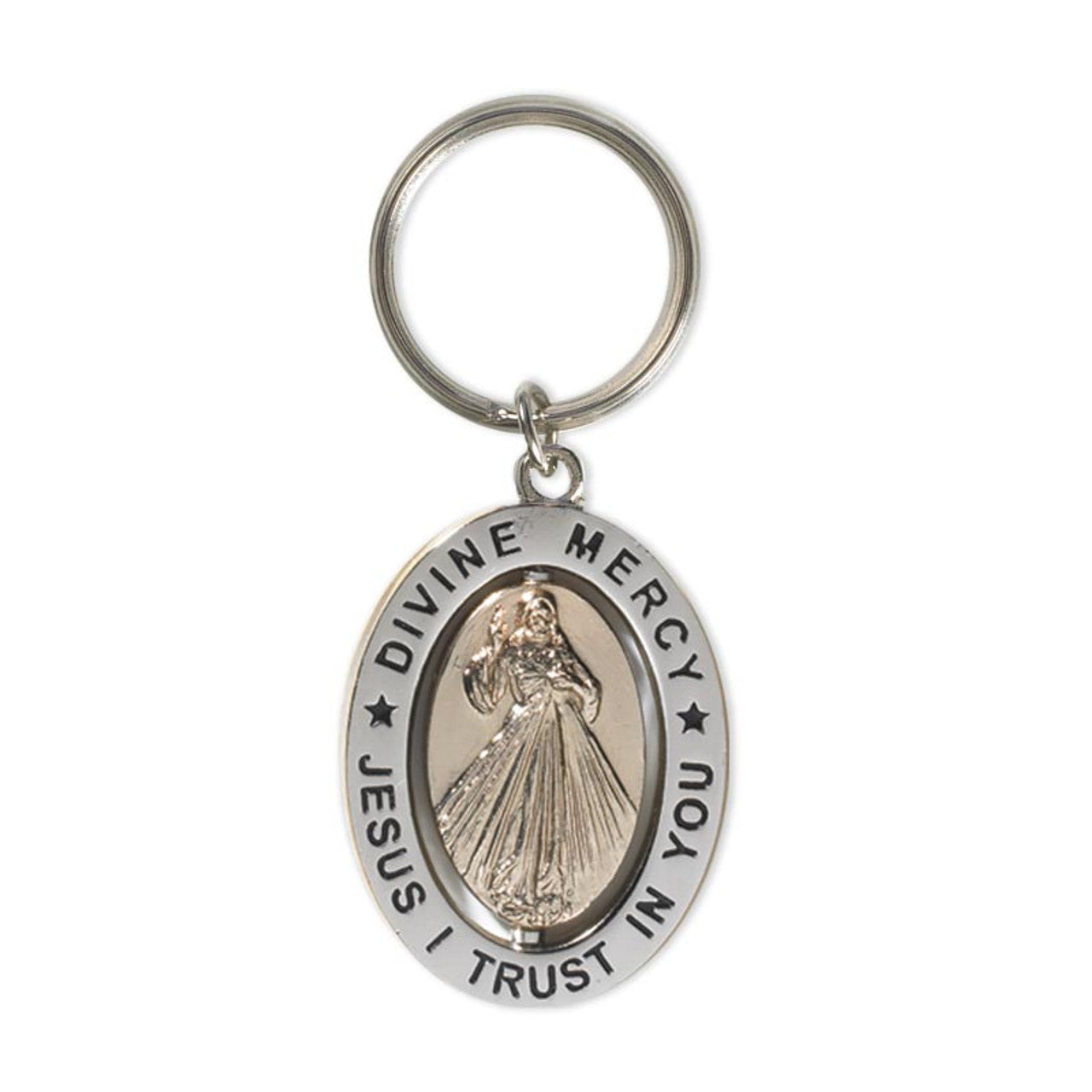 Divine Mercy Revolving Key Ring - 6/pk