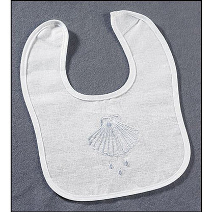 Shell & Water Embroidered Baptismal Bib