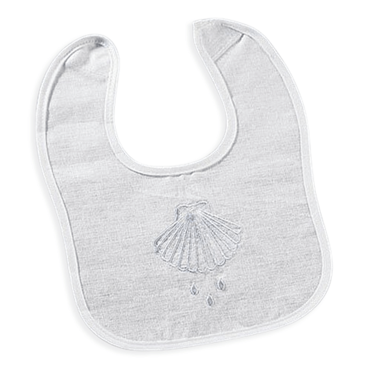 Shell & Water Embroidered Baptismal Bib