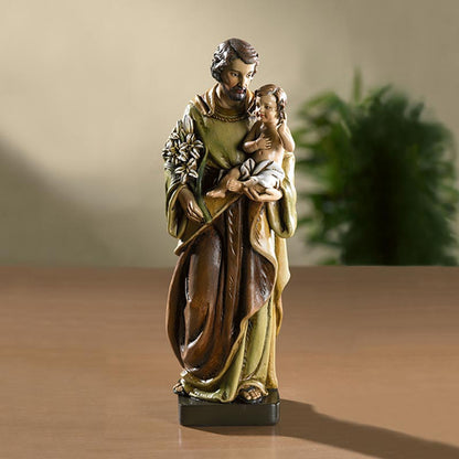 8" H Saint Joseph with Child Statue