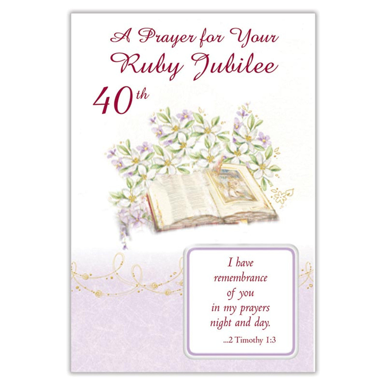 A Prayer For Your Ruby Jubilee Anniversary Card