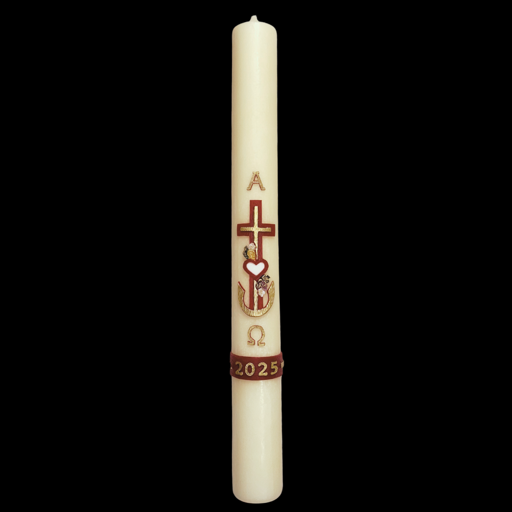 Cross with Heart Paschal Candle