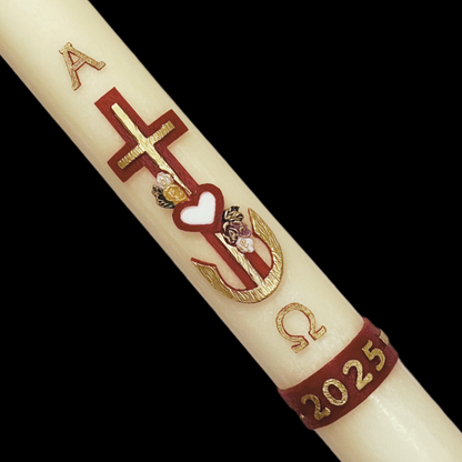 Cross with Heart Paschal Candle