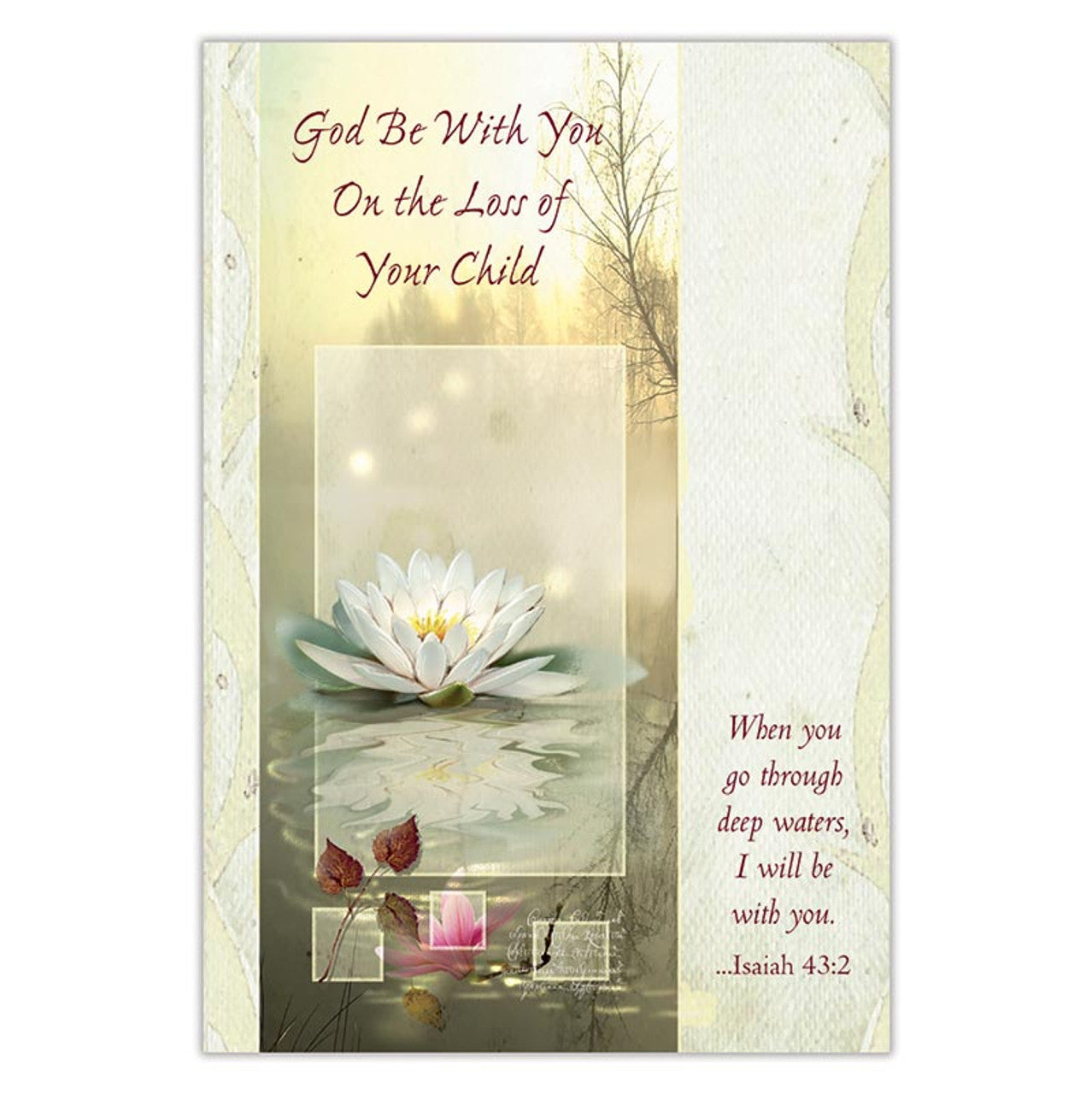 God Be With You on the Loss of Your Child Sympathy Card