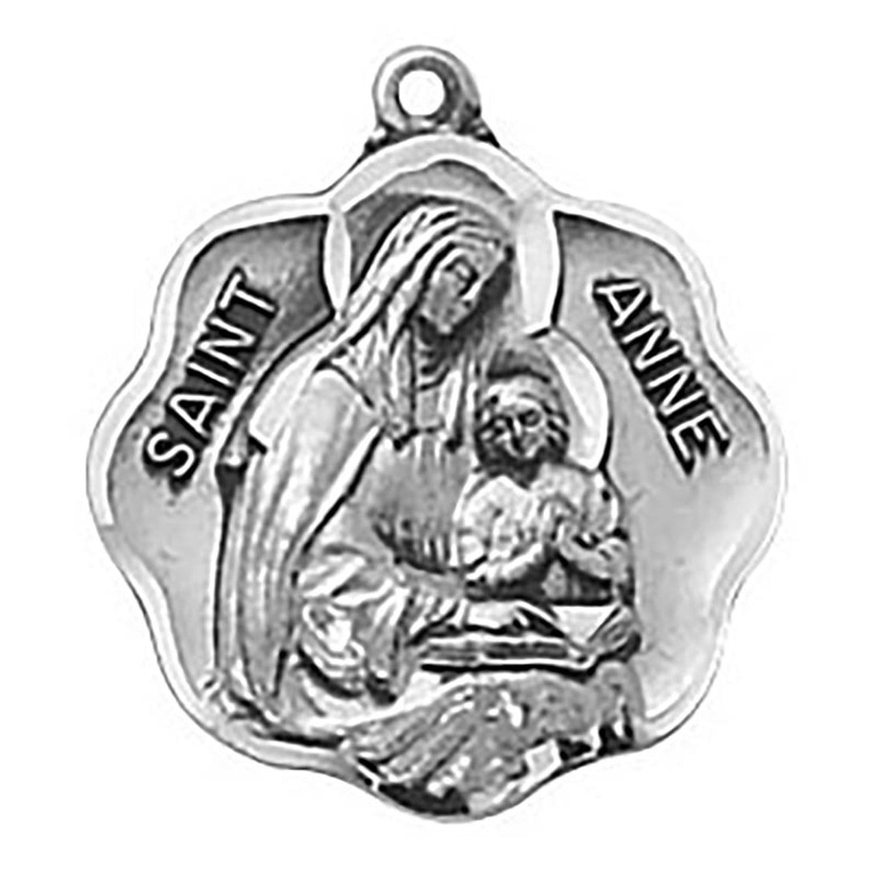 Sterling Silver Medal - Saint Anne (Eyes)