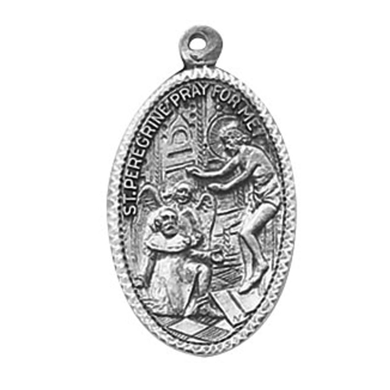 Sterling Silver Saint Peregrine/Our Lady of Sorrows Medal