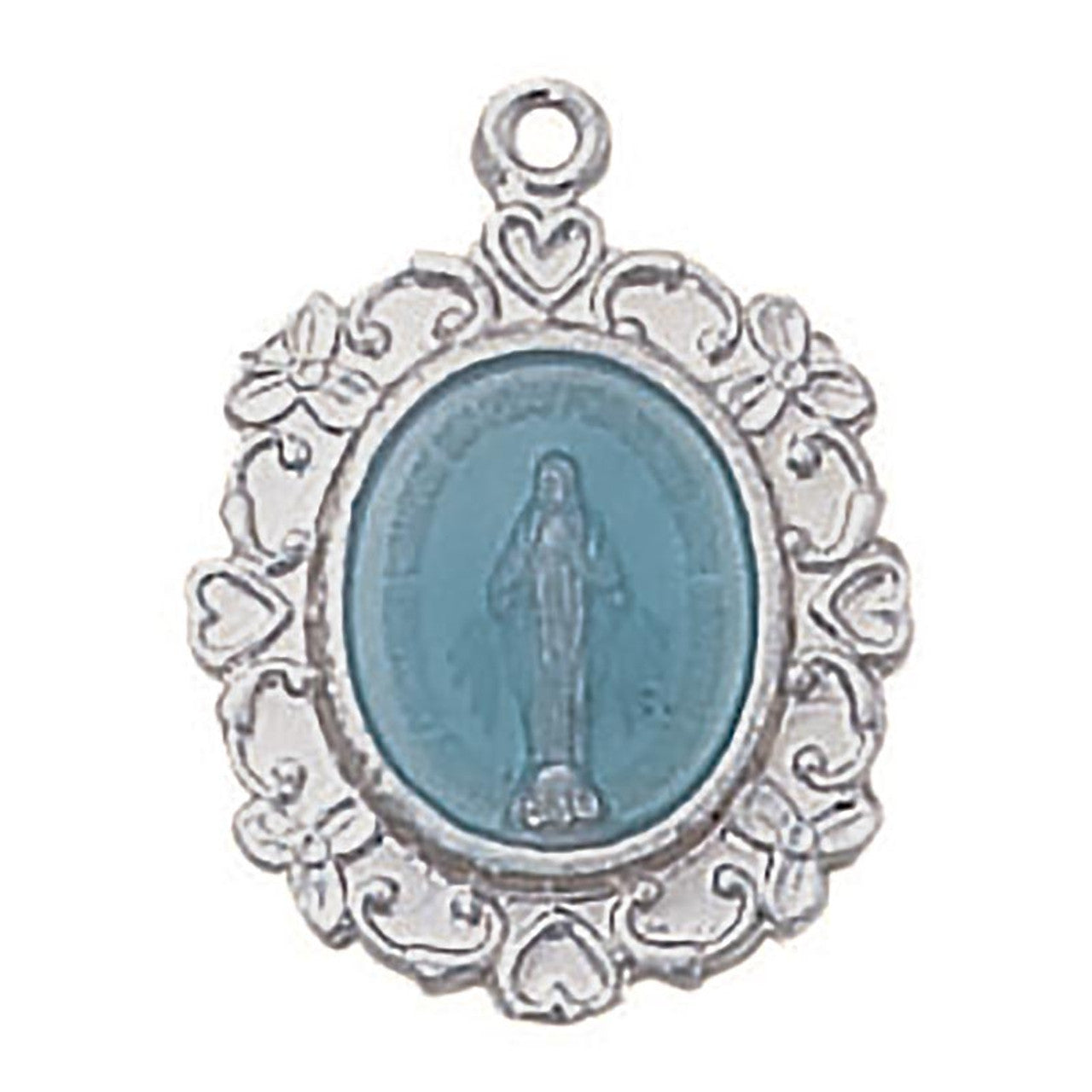 Sterling Silver Medal - Miraculous - Blue