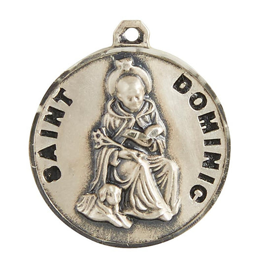 Sterling Patron Saint Dominic Medal