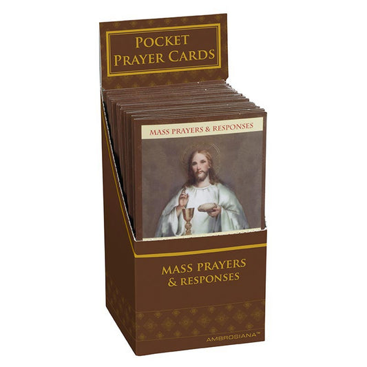 Mass Prayer and Responses Pocket Prayer Card Display - 48/pk