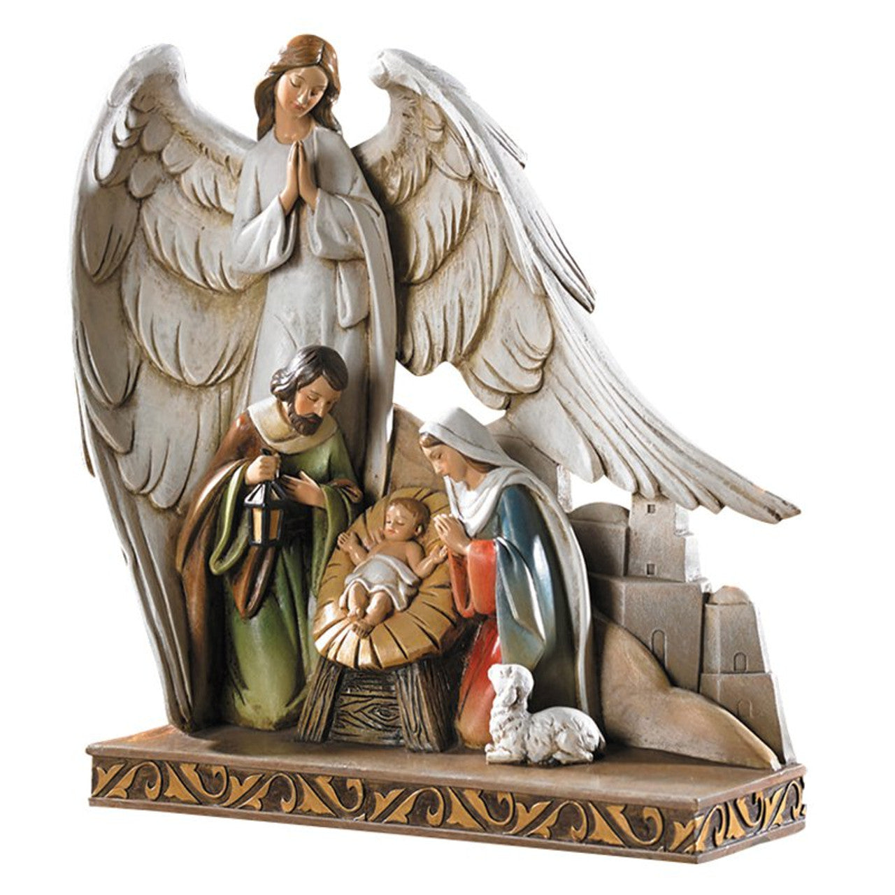 Nativity with Angel Figurine