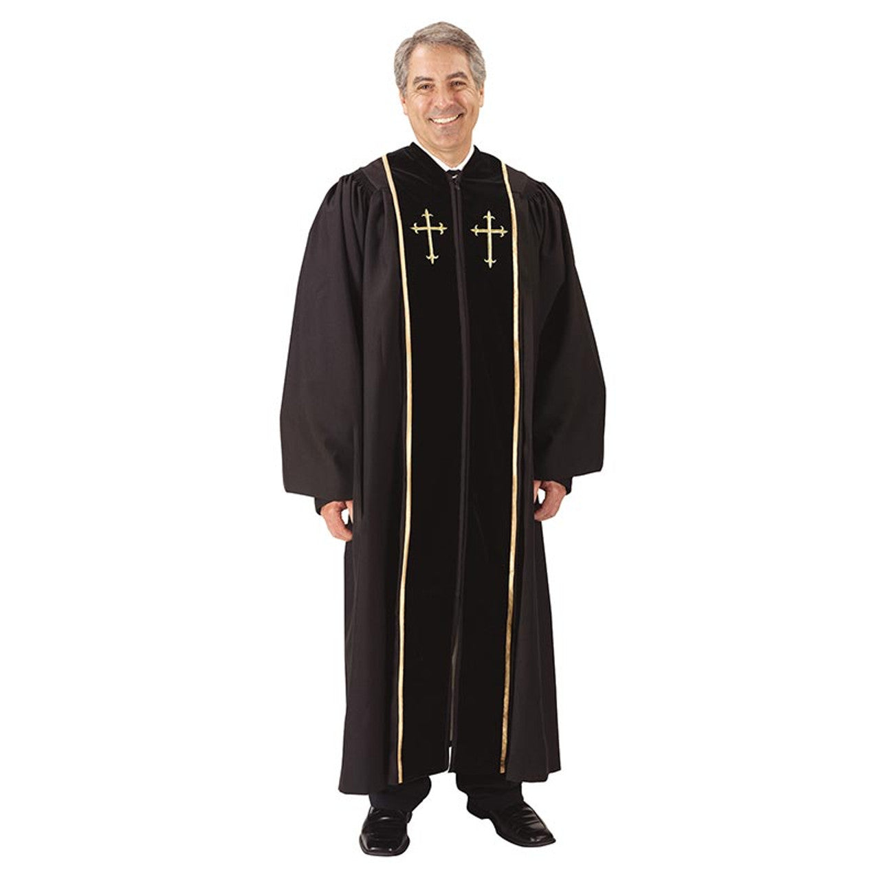 Barrister Collection Embroidered Gold Cross Pulpit Robe