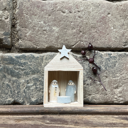 Tiny Nativity Set In Stable