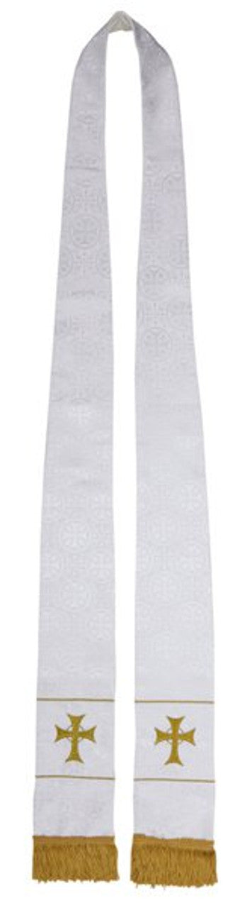 Maltese Jacquard Stole - White