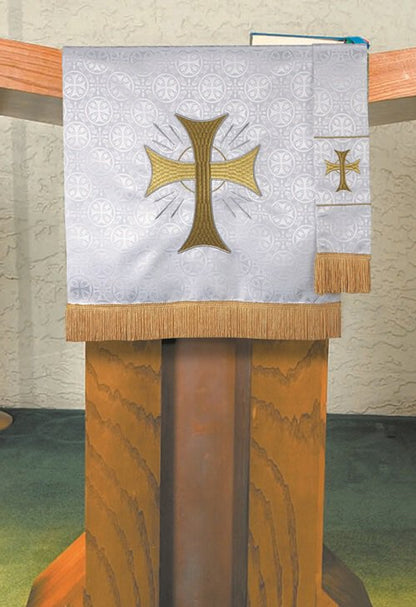 Maltese Jacquard Pulpit Scarf: White