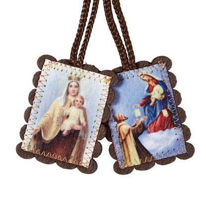 Brown Wool Scapular Display - 24/pcs